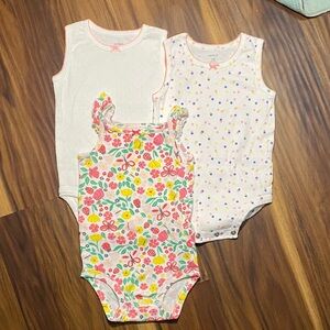 Carter's Floral and Dotted Bodysuit Trio